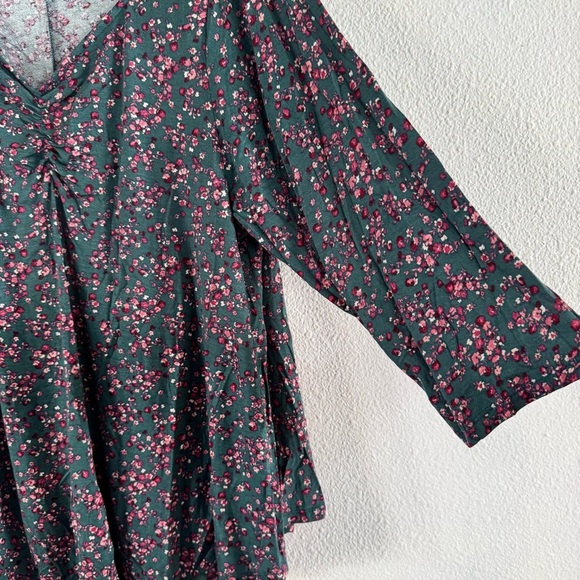 Sweetheart Neck Max Swing Tee Luna Floral Cinch Front Lane Bryant Size 18/20 - Picture 6 of 11